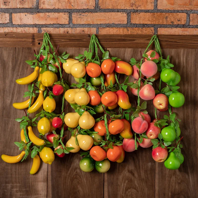 CXQD simulation fruit and vegetable string farmhouse corn red pepper garlic peanut onion restaurant decoration p