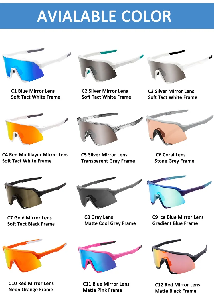 2023 Fashion wholesale mens private label custom logo square fashion manufacturer sports cycling polarized sunglasses