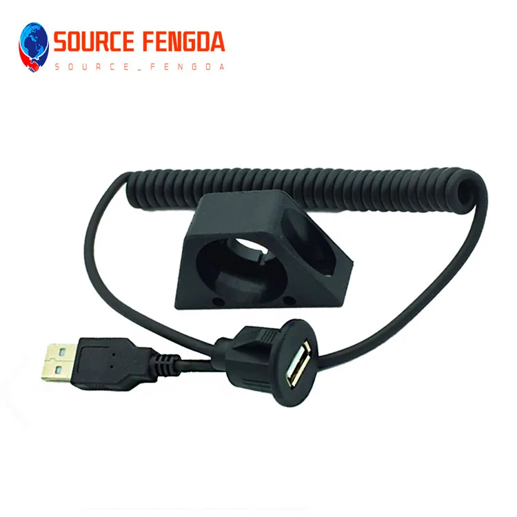 for car motorcycle truck USB2.0 waterproof data cable spiral spring usb cable