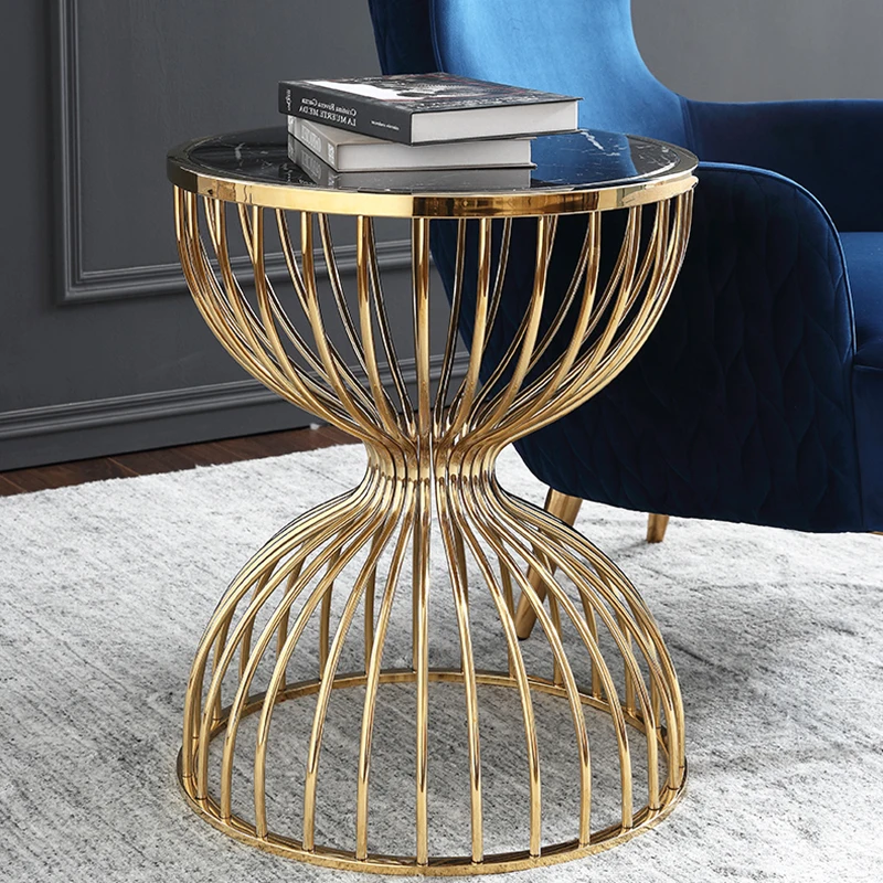 Modern Style Bedside Metal Side Table Oem Odm Customized Metal And Marble Material Manufacture Coffee Display Side Table