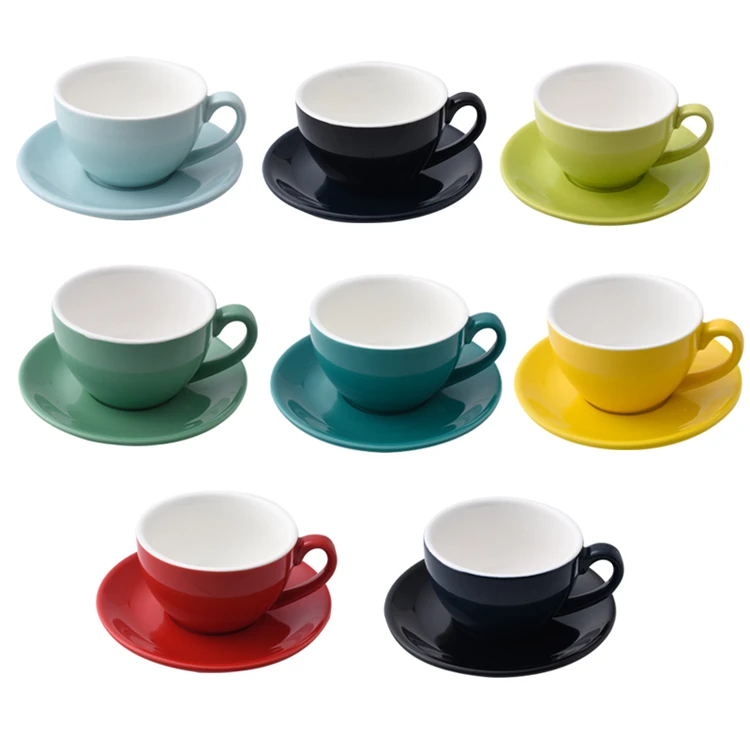 Factory direct sell multiple color cheap classic espresso cappuccino coffee cup saucer