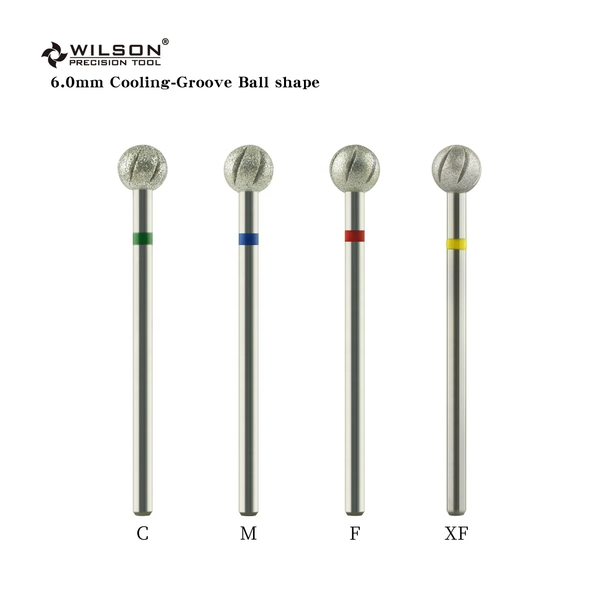 6.0mm Cooling - Groove Ball  well sun Shape Excellent Heat Dissipation Safety Nail Drill Bit Cuticle Clean diamond nail bits