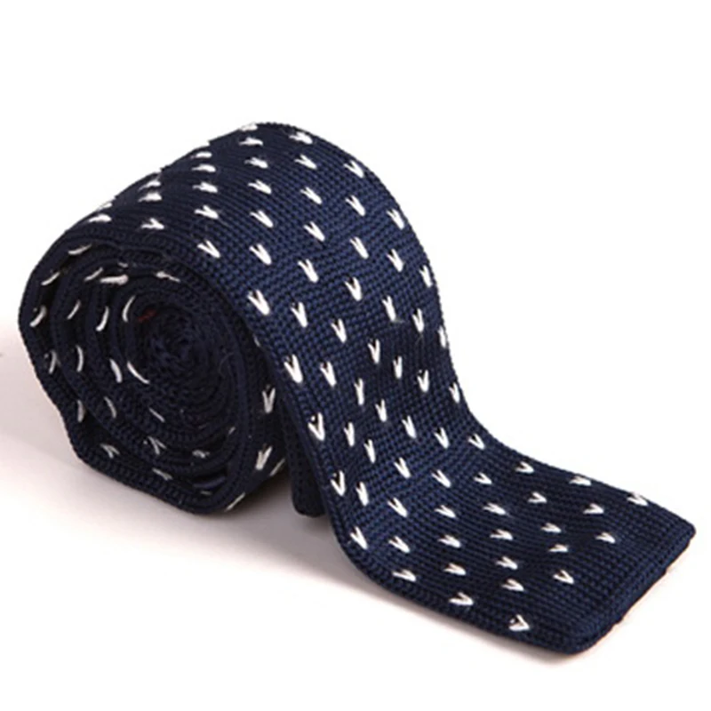 5.5cm Mens Fashion Ties Plaid Pattern Skinny Knitted Neckties Wedding Evening Party Gravata Slim Tie