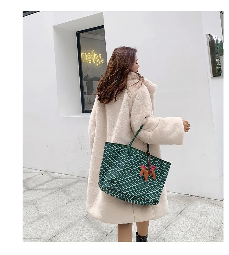 2024 cheap winter warm new fashion faux fur mink fur coat Mink fur coat female whole mink over the knee long clip cotton