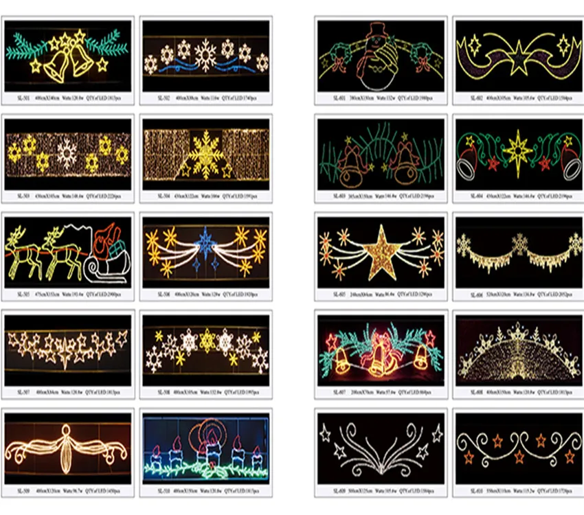 Outdoor street pole lights Holiday decoration christmas 2D led motif lights