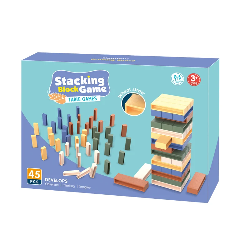 45-Piece Kids Educational Toy Plastic Stacking Building Blocks for 2-4 Year Olds DIY and Construction Style Assembly Toys