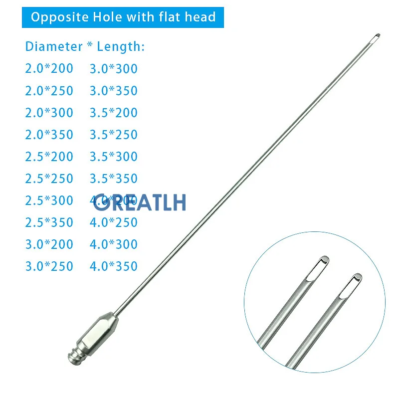 Autoclavable fat transfer needle Double Hole liposuction Cannula for abdomen liposuction tools
