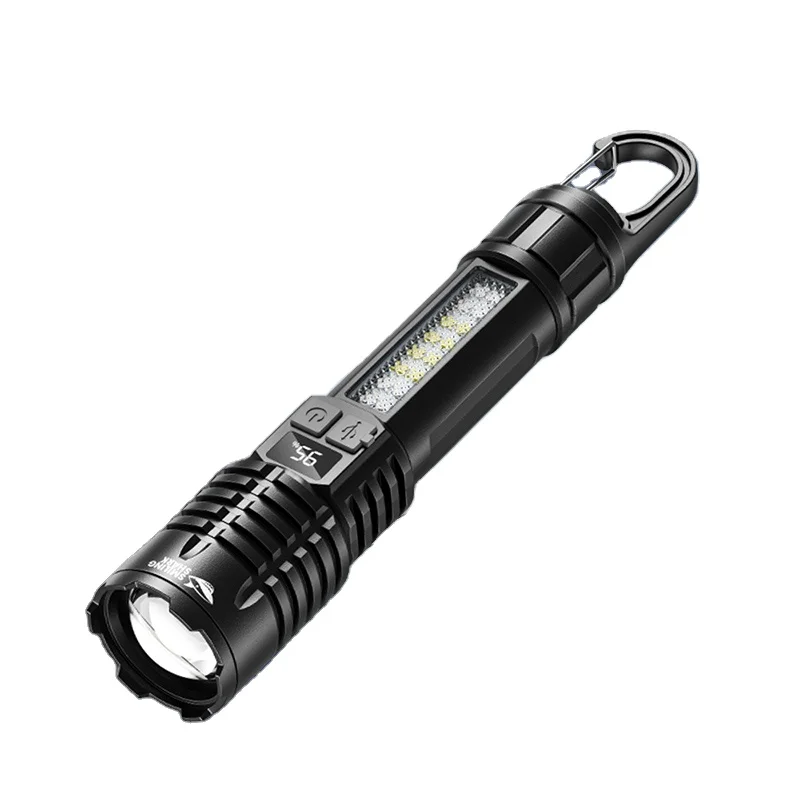 Outdoor Camping LED Tactical Flashlight with 10000mAh Rechargeable Battery for Long Range & Night Emergency