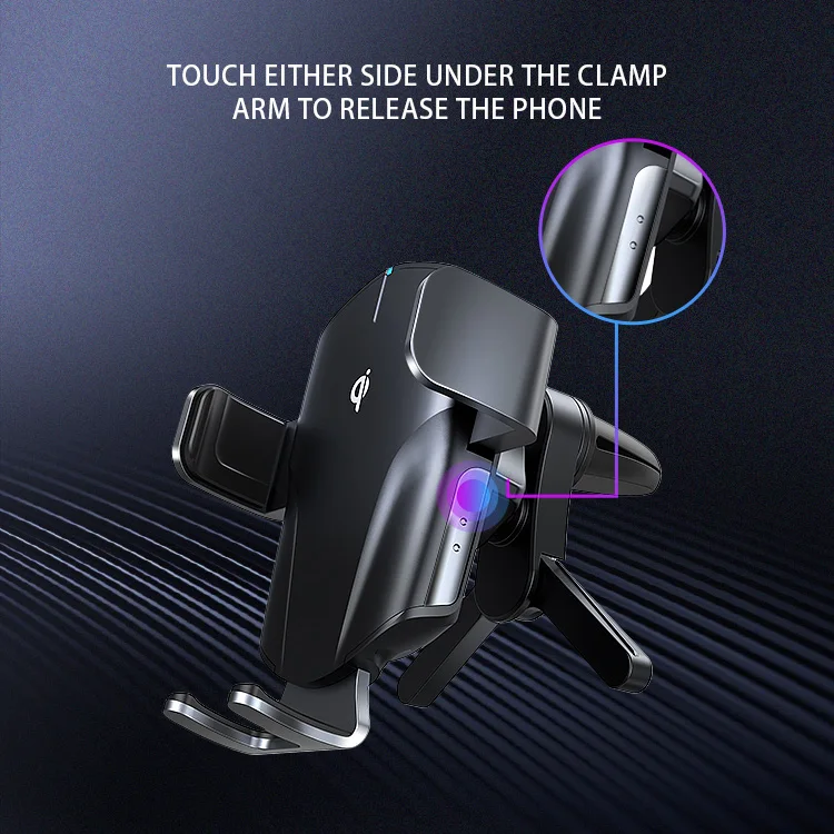 Volant Roc New Upgraded Multifunction Easy Clamp One Touch Qi Fast Charging Car Wireless Charger Holder Stand Quick Charger