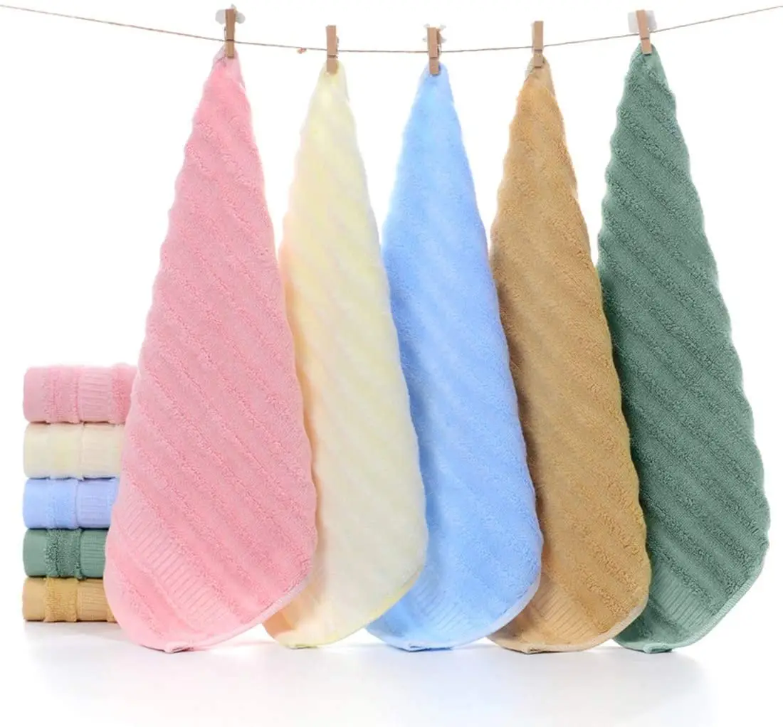 Оптовая продажа, супермягкое и абсорбирующее однотонное бамбуковое полотенце Добби для лица, многофункциональное полотенце для дома, кухни, офиса и спортзала