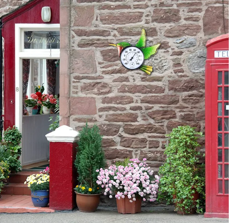 Indoor and outdoor thermometers waterproof wireless thermometer and hygrometer battery-free yard ornaments