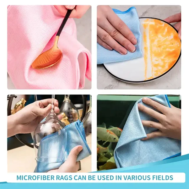 High Absorbent Microfiber Glass cleaning cloth No scratch Custom kitchen towels