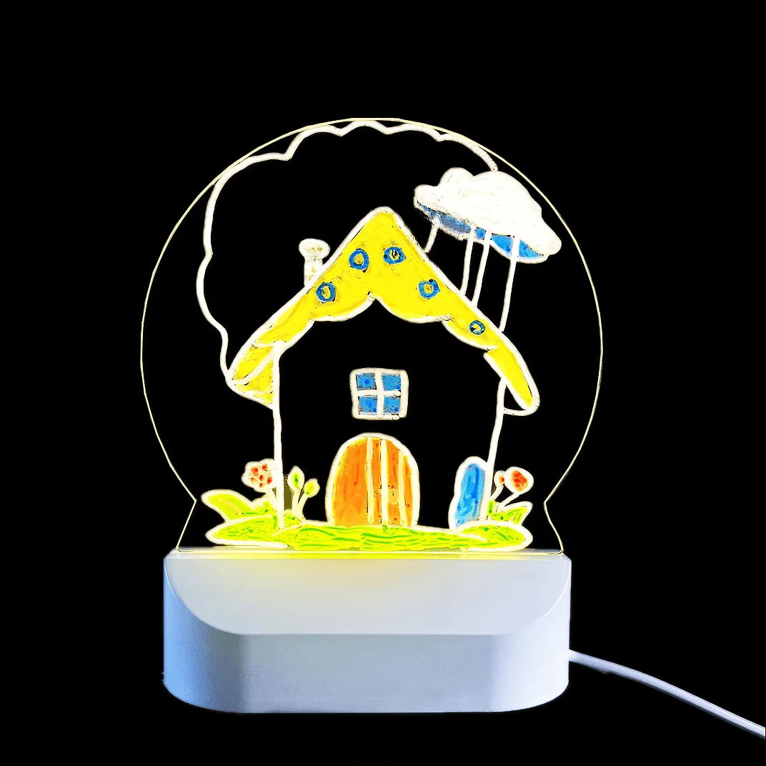 Personalized Acrylic Dry Erase Board with Night Light Back to School Gift for Memo Message Erasable Pen Included