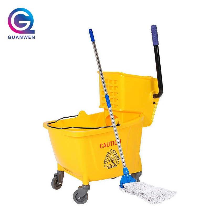 26L Cleaning Supplies Industrial Mop Bucket Mop And Bucket With Wringer Set Cleaning Bucket