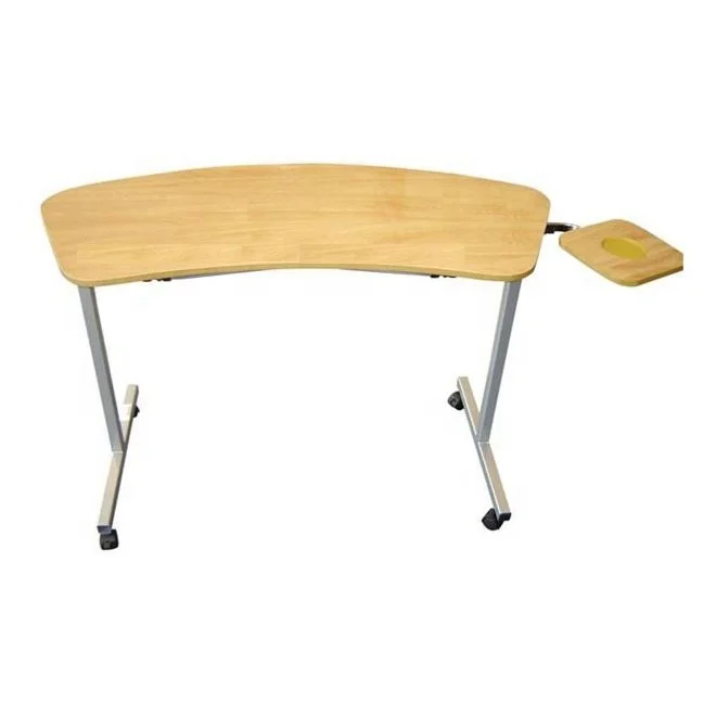 OT708 Hot Sale Bedside Over Bed Table Hospital Steel Folding Overbed Table