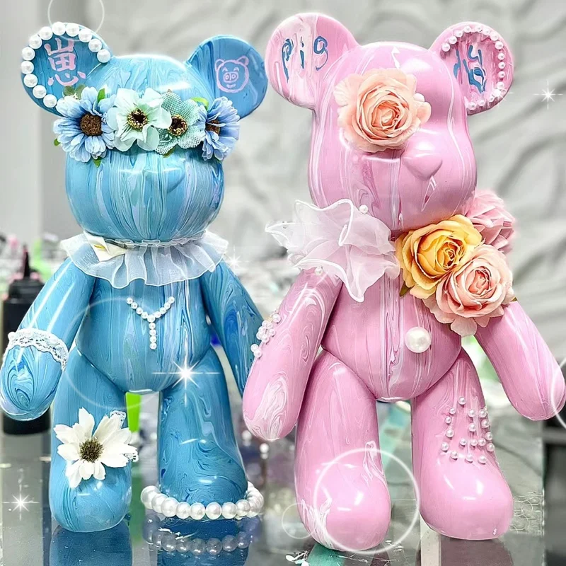 18 cm23 cm33 cm53 cm74 cm100cm Fluid violent bear white bear for fluid painting  high matte surface DIY fluid bear