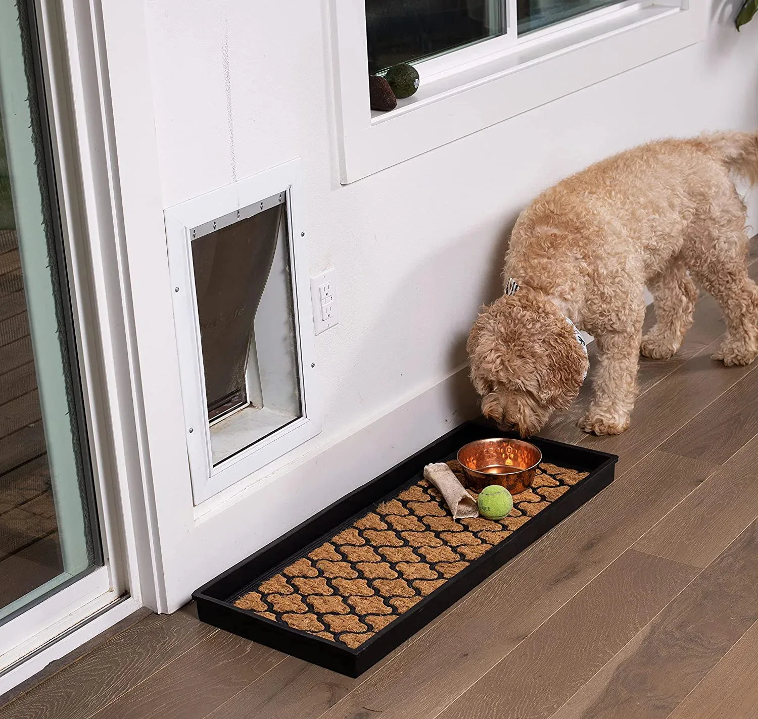 Recycled Rubber Boot Shoe Tray with Coir Insert