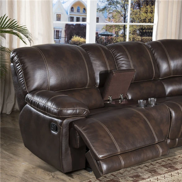2024 Factory Price Luxury Sofa Large Sectional Sofas Single Black Brown Leather Recliner