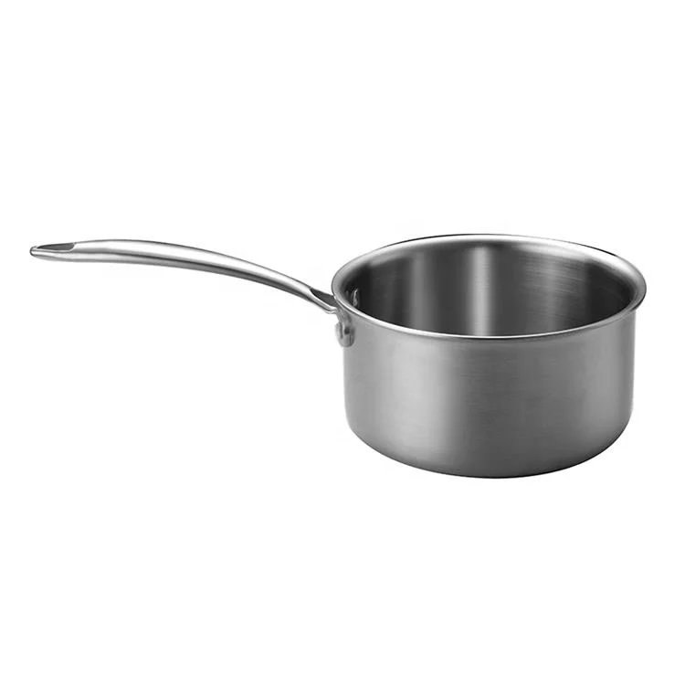 Chinese factory direct sale stainless steel soup pot cooker milk pot with anti-scalding single handle cooking