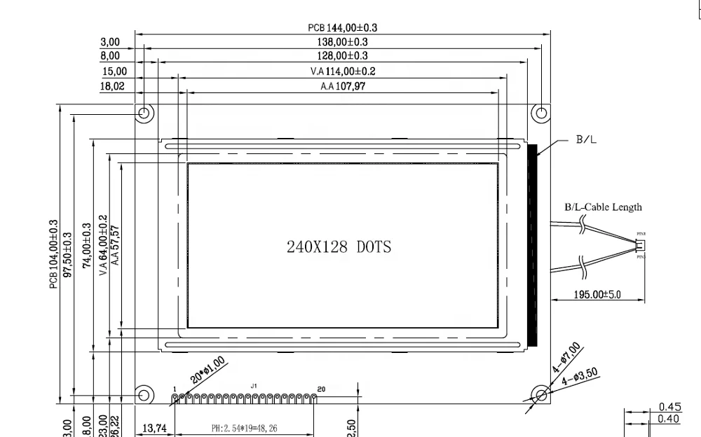 
graphic 240*128 resolution stn blue white backlight lcd display 