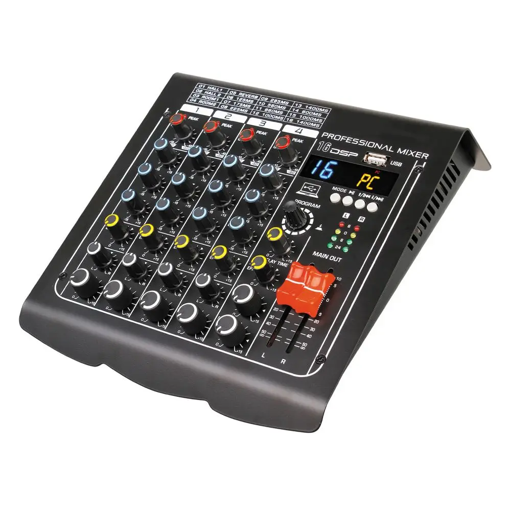 MIX-400 16DSP Effect Bluetooth Sound Card Mixer Professional Stage Live Streaming USB Mini Mixer