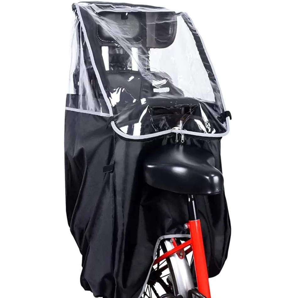 BSCI factory new arrival custom logo Bike Rear Seat Canopy Child Seat Rain Wind Cover
