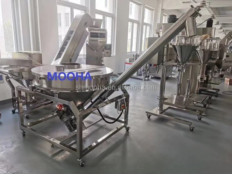 Flour Powder Bag Filling Machine SUS304 Auger Screw Filler Bakery Flour Starch Powder Weighing Filler With Clamp & Sealer