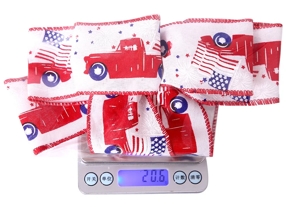 Nx Wholesale Hair Accessories Custom Design Hair Bow with Ribbon for USA Independence Day