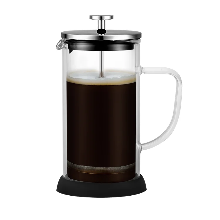 BPA Free Borosilicate Glass Custom Stainless Steel Double Wall Portable French Coffee Maker