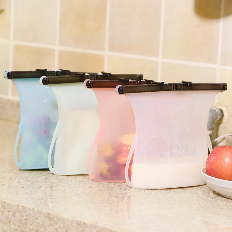 Reusable Self-sealing Portable Silicone Food Bag Storage Bag