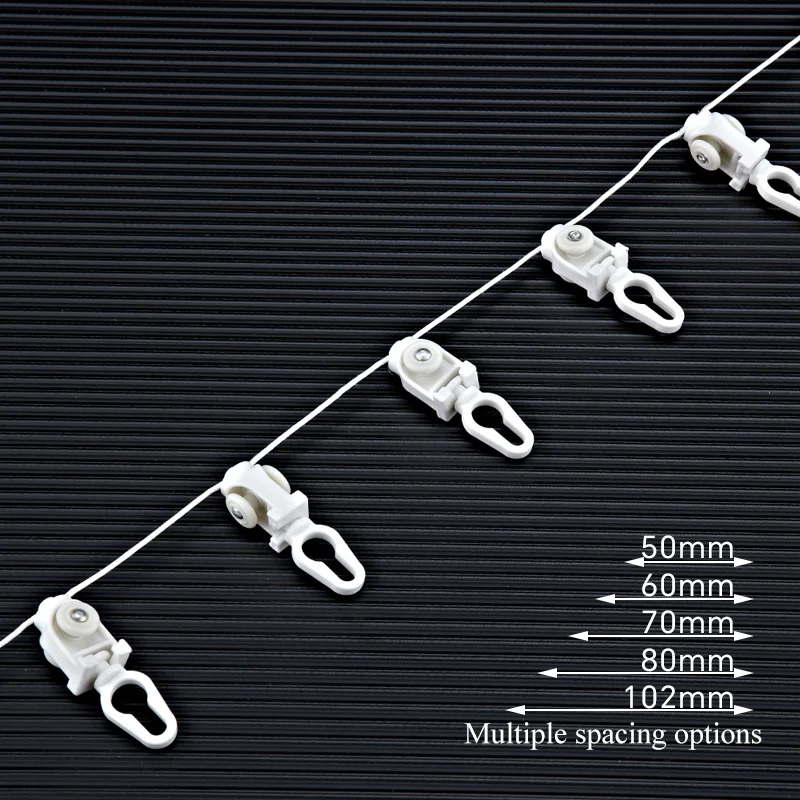 Modern Corrugated Folding Curtain Rail Accessories Customizable Lengths of Durable Pom Material Curtain Track Runners