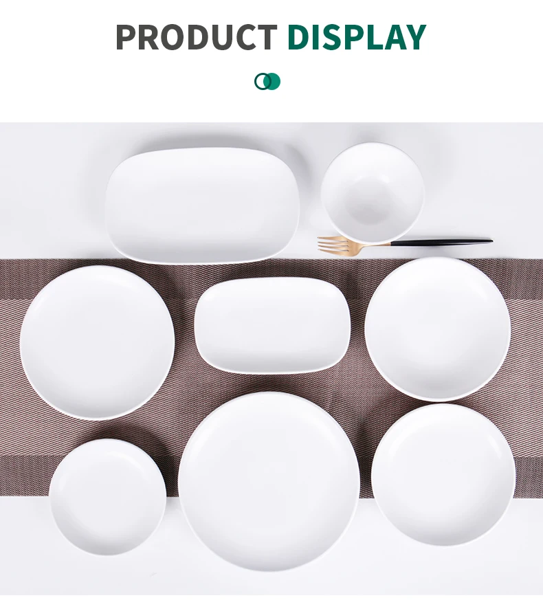 Elegant Wedding custom size white porcelain dishes white ceramic plate