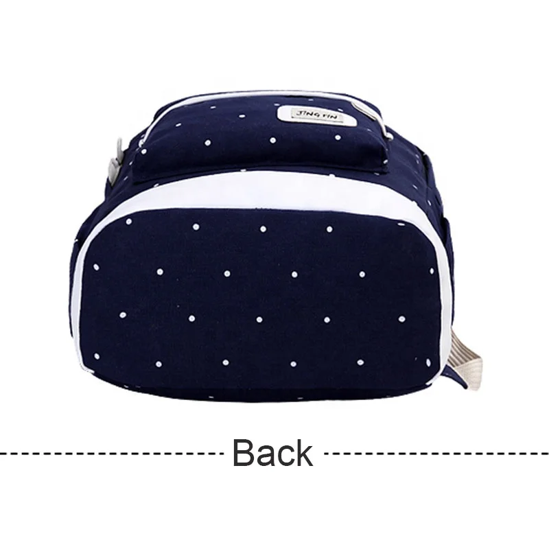 
Three-piece bags new canvas shoulder bag Korean style large capacity travel backpack dot student bag Tote Mini Purse H 