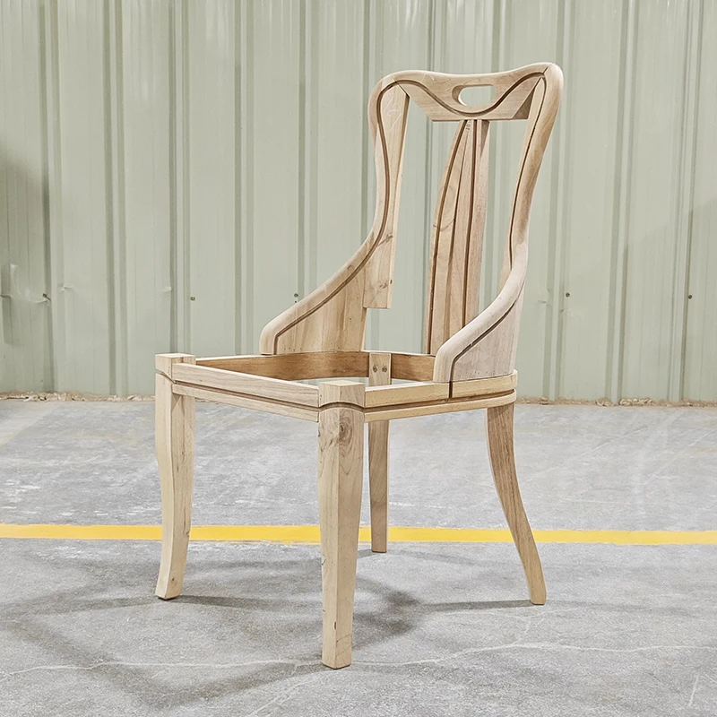 Antique Style Carved Wooden Furniture Frame for Dining and Living Room Vintage Wooden Chair Frame