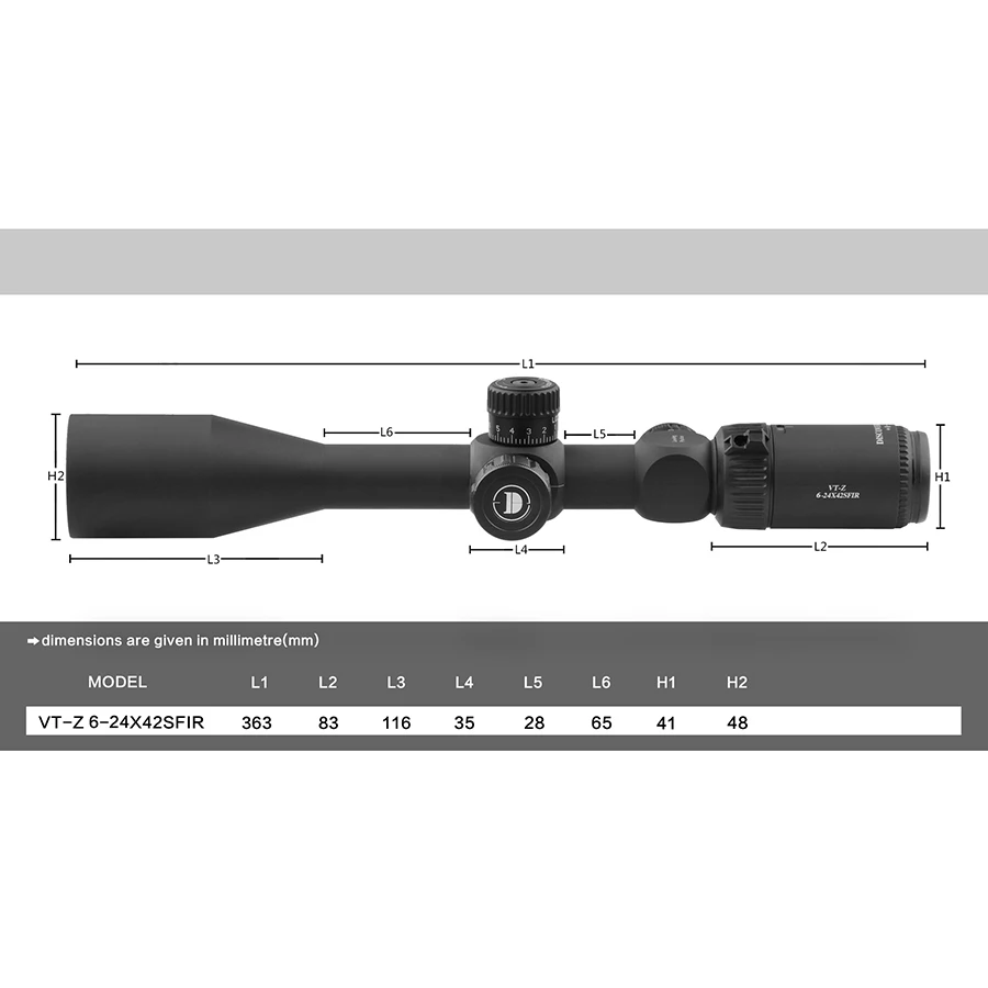 Discoveryopt VT-Z 6-24X42SFIR с боковым фокусом вторая фокальная плоскость 25 4 мм трубка красный зеленый светящийся прицел