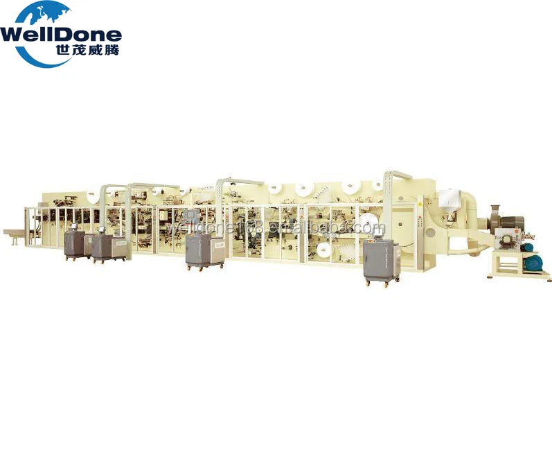 Hot sale second hand full servo sanitary napkin machine with vending machine for sanitary napkin