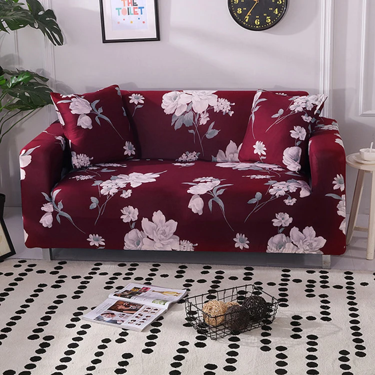 Wholesale Cheap Floral Printed Elastic Polyester 1/2/3 Seater Recliner Furniture Cover Sofa And Seats Covers For Living Room