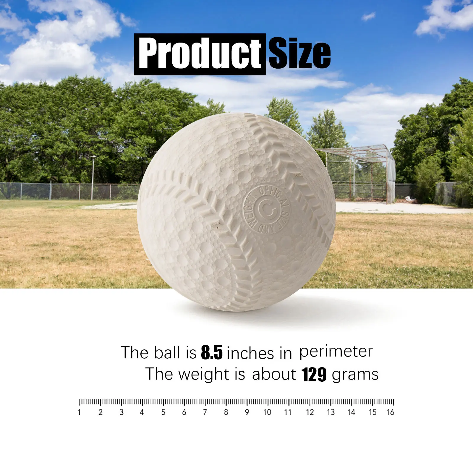 8.5-Inch C Baseball with Durable Rubber Material for Sports Training and Competitions Baseball