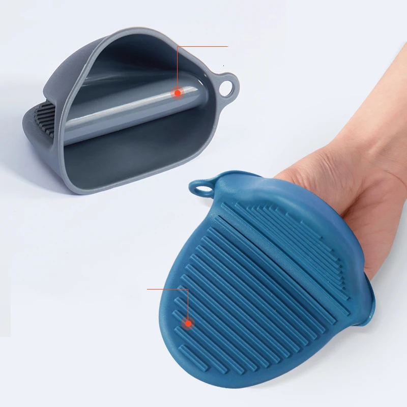 Недорогие силиконовые резиновые варежки для духовки, термостойкие варежки для духовки, протектор для красного пальца, держатель для посуды для кухни