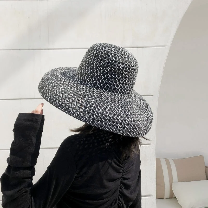 Hot Sale 2024 Fashion Trendy Sun Protection Summer Beach Women Hat Wholesale Straw Outdoor For Lady Girl Boter Flat Hat Boho