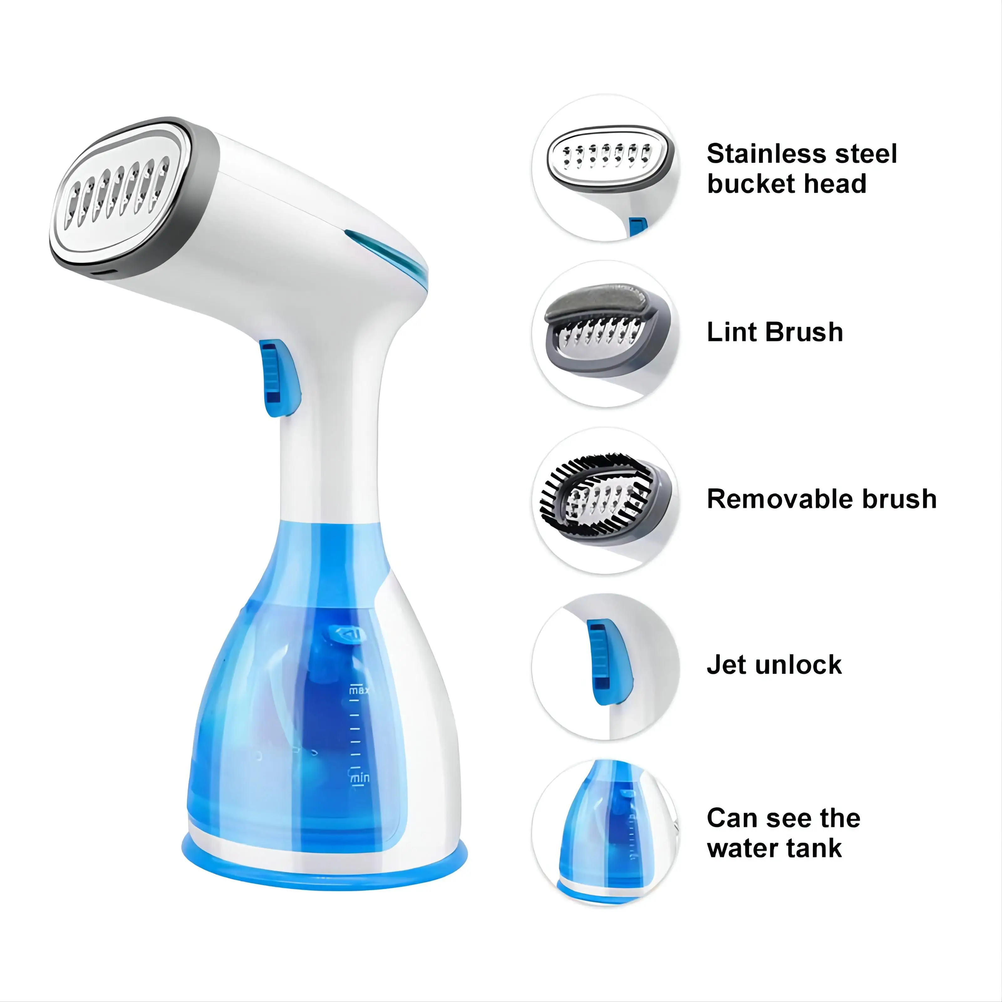 Profession Handheld Fabric Steamer Fast-Heat Garment Steamer for Travelling Portable Steam Iron