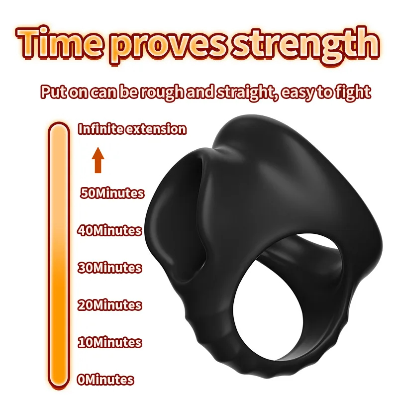 Multi-color skin-friendly silicone male physical delay locking sperm ring delay ejaculation