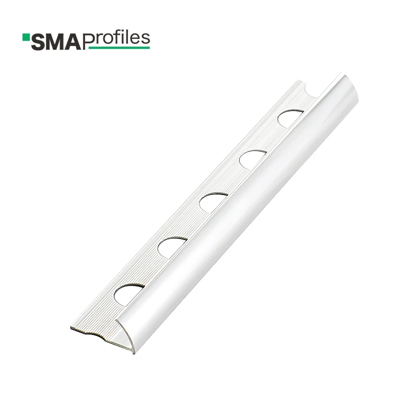 SMAProfiles Wholesale Aluminum Tile Corner Trim Round Shaped Metal Tile Edge Trims For Wall Floor Corner