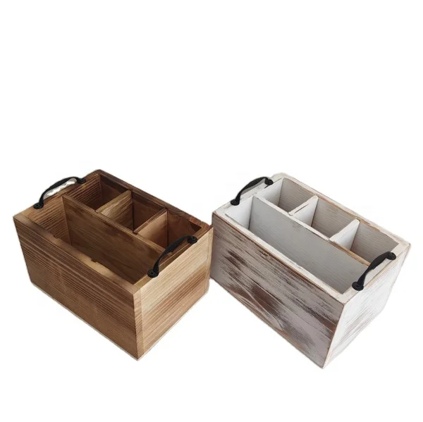 Wooden Caddy Tool Box with Compartments Customized Sizes Solid Wood