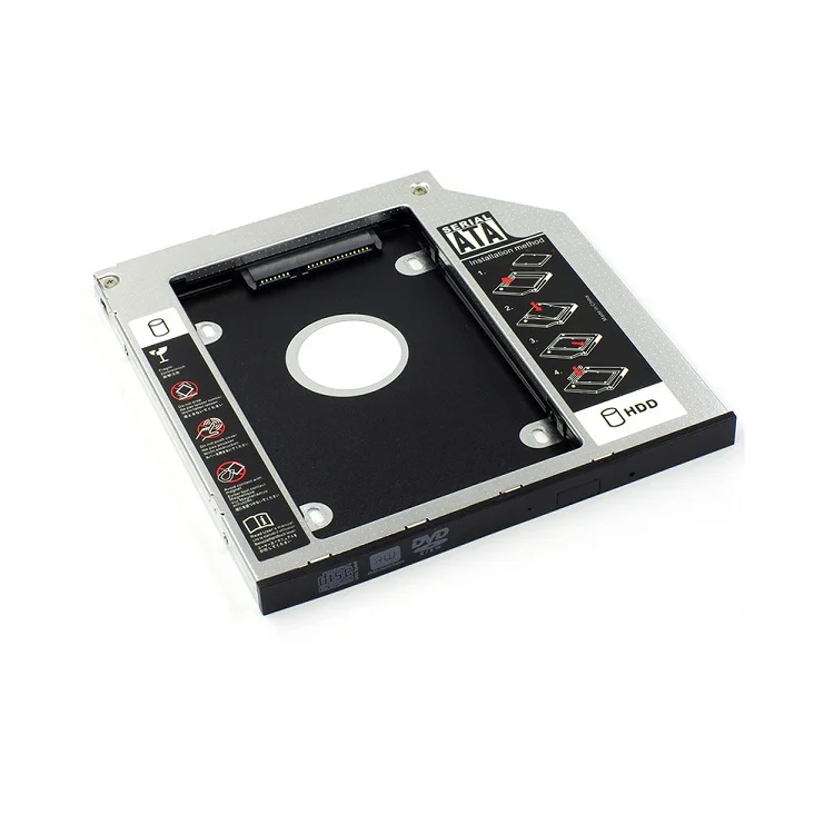 Алюминиевый 9 5/12 7 мм hdd caddy 2 5 дюймов SATA I/II/III/HDD/SSD Оптический отсек второй HDD Caddy tray для