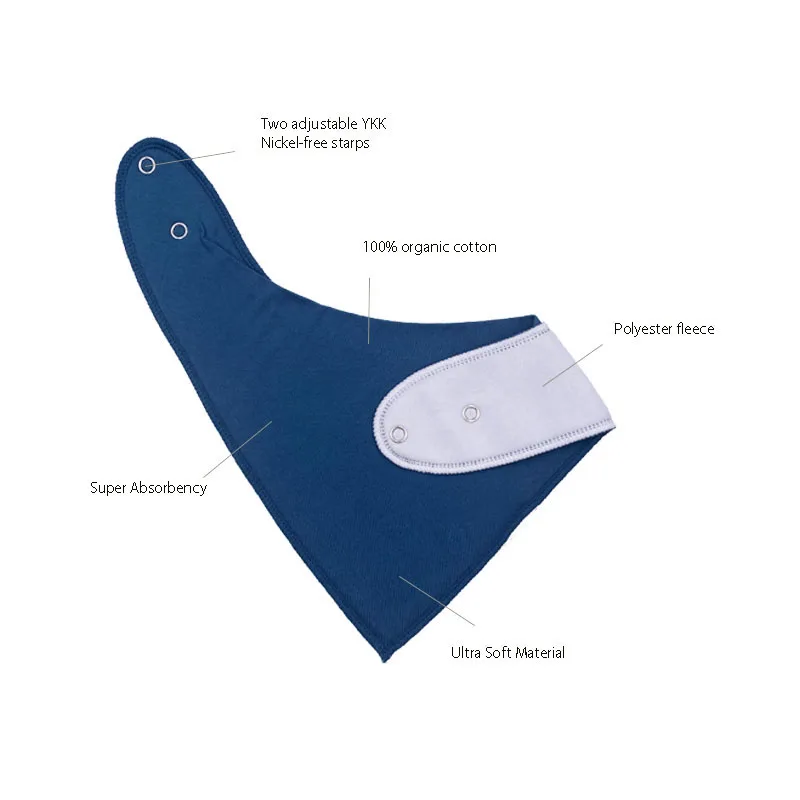 100% Organic Cotton Baby Bandana Dribble Bibs for Boys and Girls Set of 8 Baby Bandana Bibs