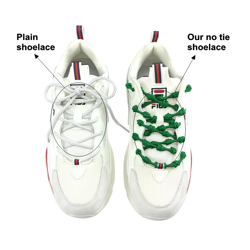 Colorful Round No Tie Bamboo Knot Shoelace Elastic Polyester No tie Lazy Shoelaces