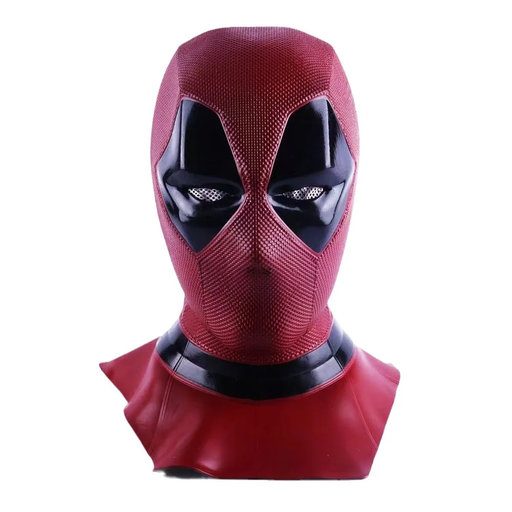 Latex head cover Deadpool Cosplay Mask Halloween Masquerade Men Breathable Helmet Birthday Party Headdress Adult