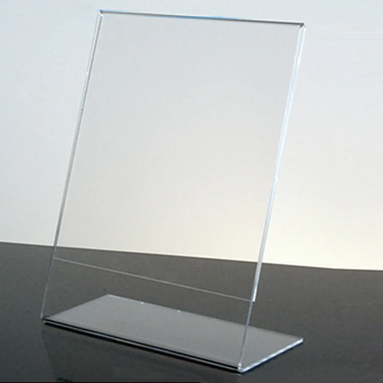 Wholesale L-shaped Acrylic Sign Holder Clear A4 A5 Table Card Display Menu Stand China