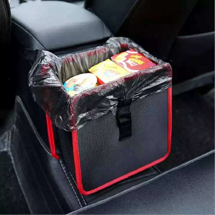 Factory Hot Sale Foldable Car Trash Can Waterproof Hanging Trash Can With Side Bags Garbage Bag For Cars